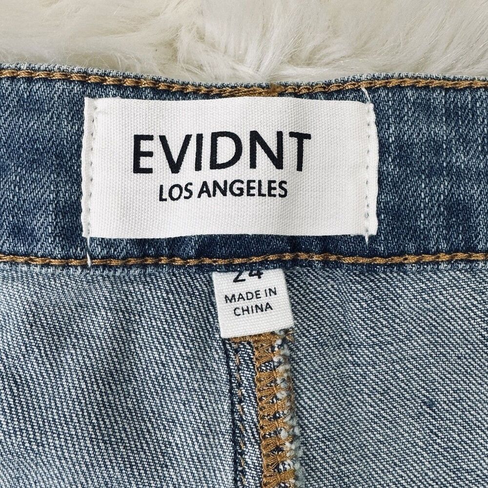 Evidnt Verona Skinny Ankle Jeans 24 (24x25.5) Blue Distressed Denim Womens - Picture 4 of 9